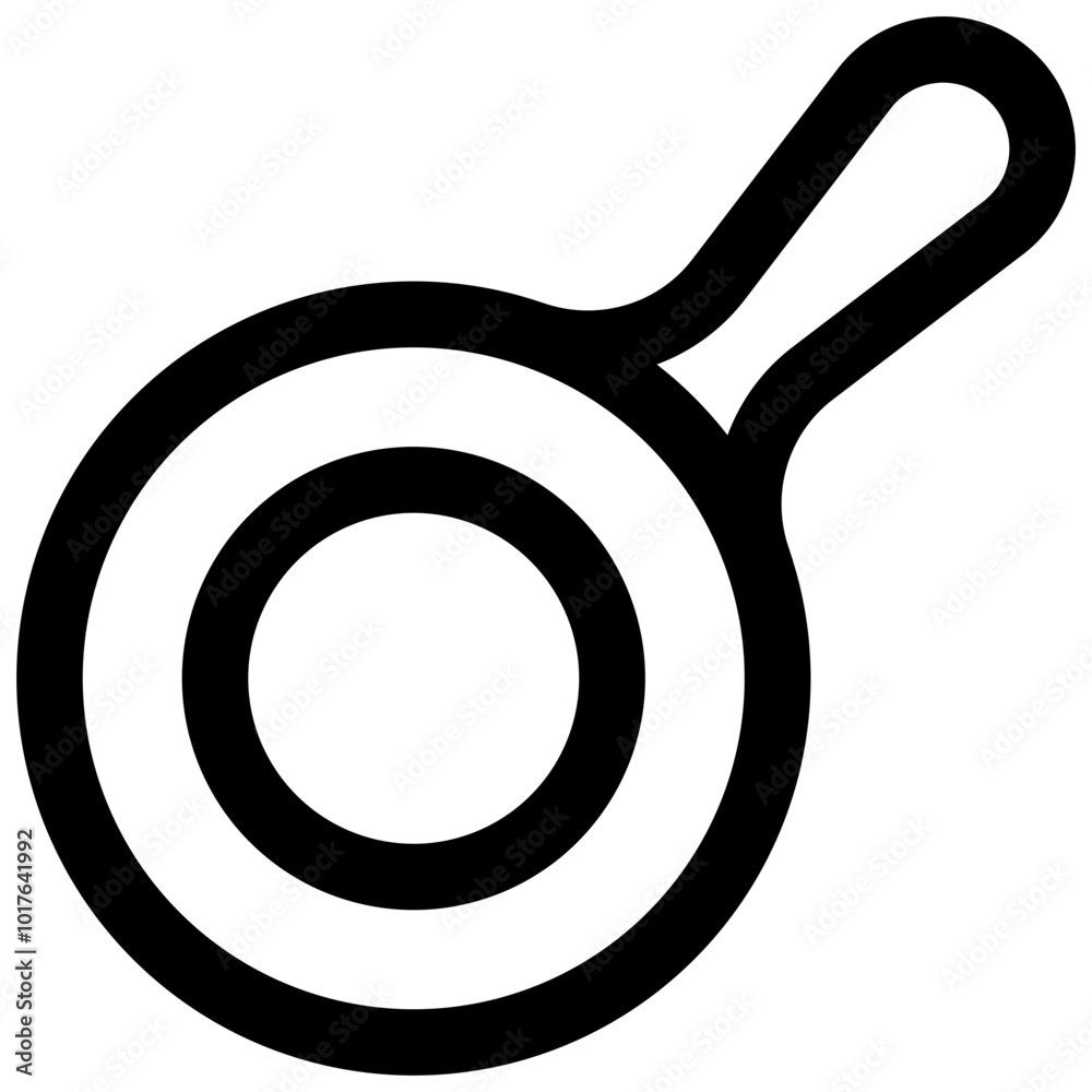 Frying pan. Editable stroke vector icon.