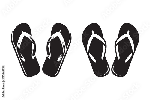 Flip Flop Sandal Slipper Silhouette Illustration