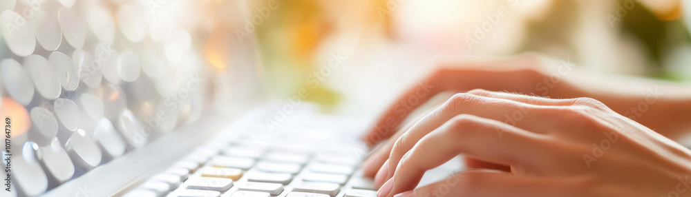 Close-up of hands typing on a laptop keyboard, suggesting productivity and communication. Close-up of hands typing on a laptop keyboard, suggesting productivity and communication.