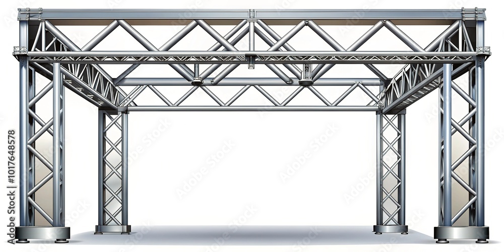 Vector Illustration Of A Metal Truss Structure With Realistic Textures And Connections, Suitable For Engineering And Construction Projects Vector Illustration Of A Metal Truss Structure With Realistic Textures And Connections, Suitable For Engineering And Construction Projects
