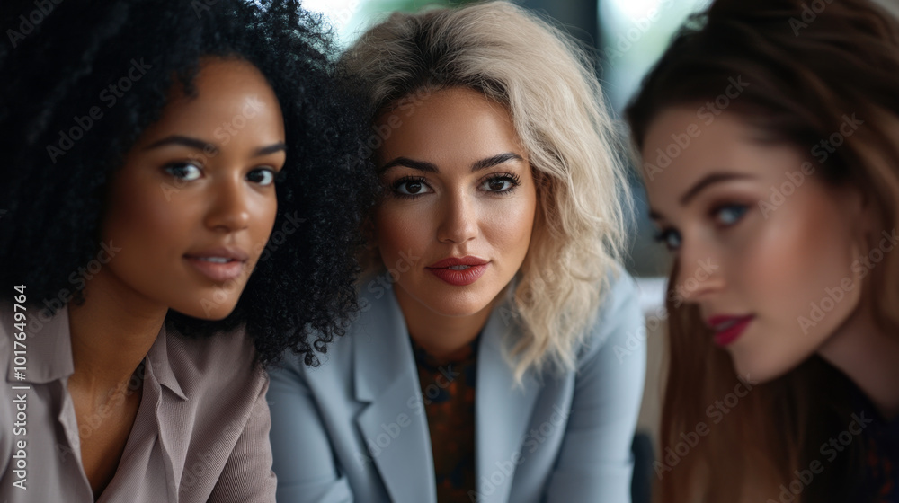 A group of female attorneys collaborating on a complex case, brainstorming ideas and working together in a conference room. A group of female attorneys collaborating on a complex case, brainstorming ideas and working together in a conference room.
