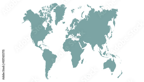 World map. Grey modern vector map. Silhouette map.