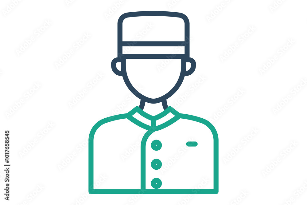 Concierge icon. line icon style. icon related to reception. hotel elements vector illustration