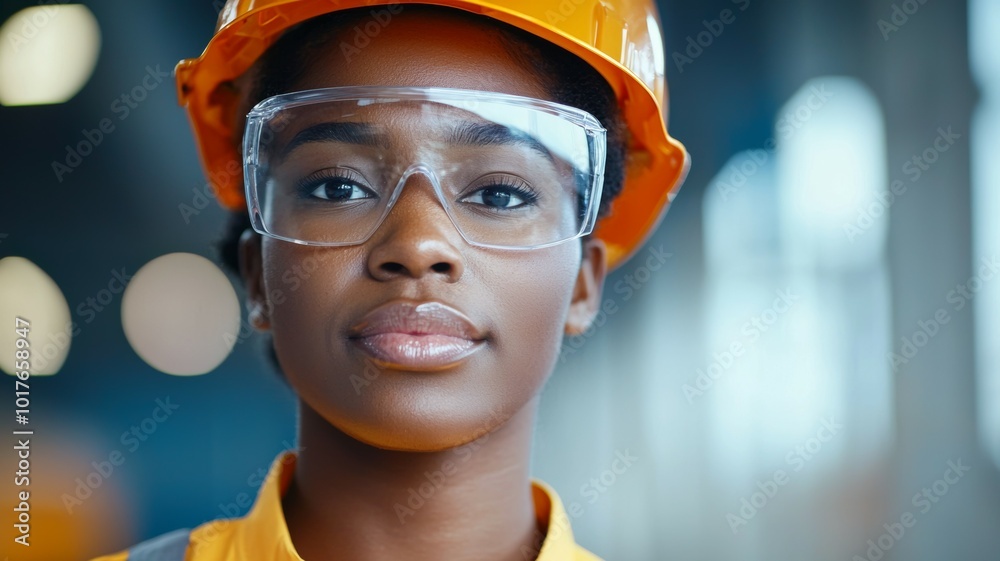 A focused construction worker wearing safety gear stands confidently in an industrial setting during the day, showcasing commitment to safety and professionalism A focused construction worker wearing safety gear stands confidently in an industrial setting during the day, showcasing commitment to safety and professionalism