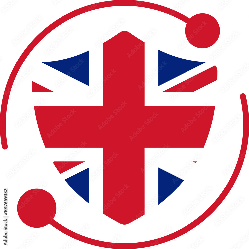 Obraz premium Security Icon in UNITED KINGDOM Flag
