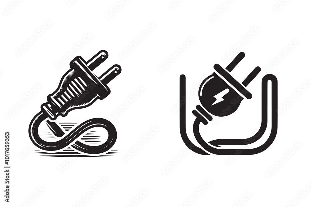 Electric Plug Silhouette Illustration Electric Plug Silhouette Illustration