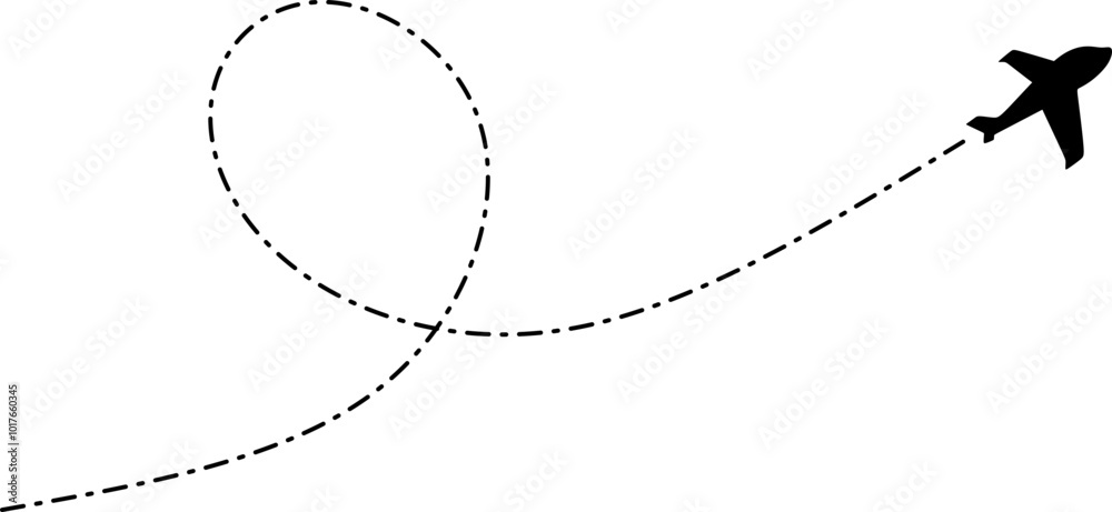 Airplane Route Dotted Line Airplane Route Dotted Line