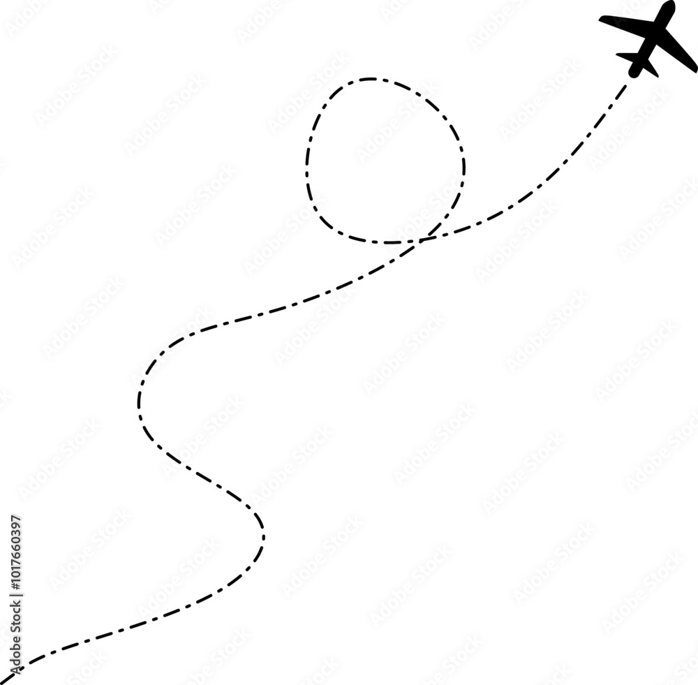 Airplane Route Dotted Line Airplane Route Dotted Line