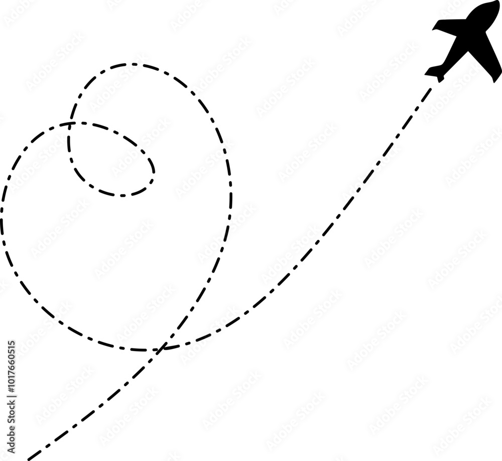 Airplane Route Dotted Line Airplane Route Dotted Line