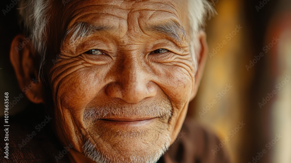 Elderly person smiling, captured in a serene and peaceful moment, reflecting contentment. Elderly person smiling, captured in a serene and peaceful moment, reflecting contentment.