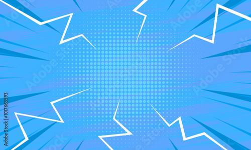 abstract blue comic background with lightning effect