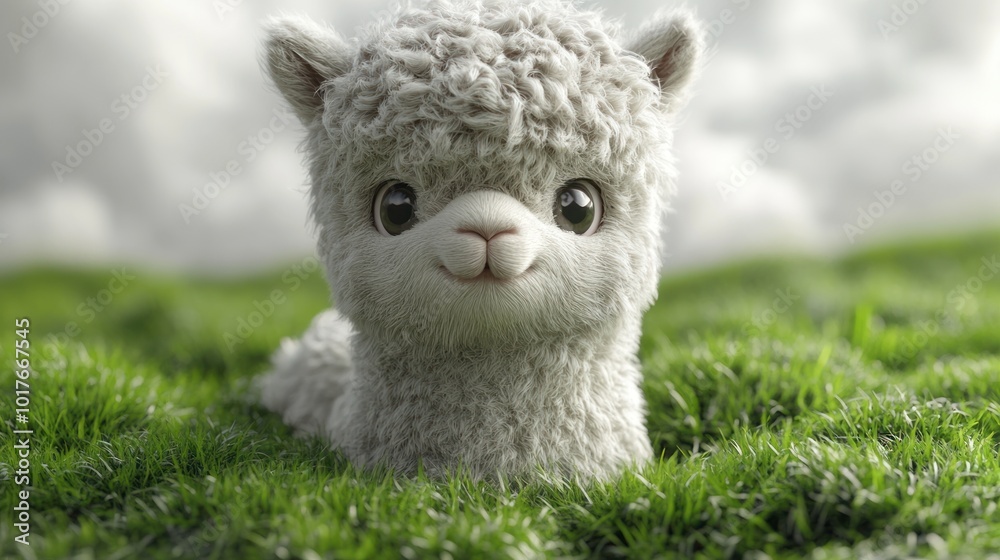 Adorable Alpaca in Grass Adorable Alpaca in Grass