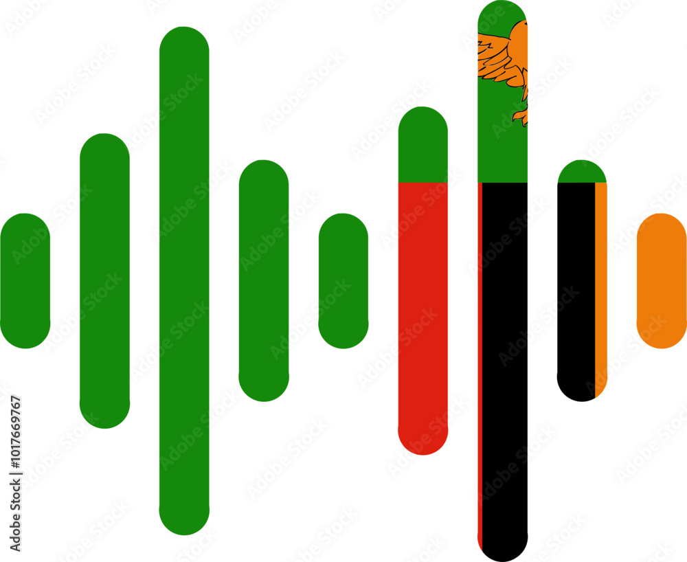 ZAMBIA flag on Audio Wave icon ZAMBIA flag on Audio Wave icon