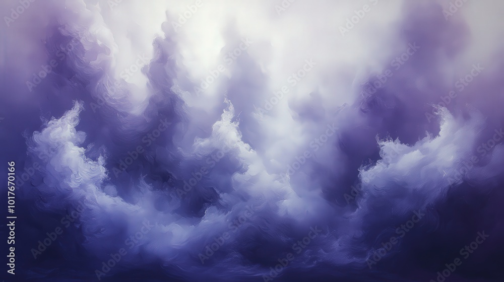 Fototapeta premium Abstract Rising Purple And White Smoke Plumes Creating A Dreamlike And Ethereal Atmosphere