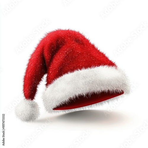 red Christmas Santa Claus hat with background