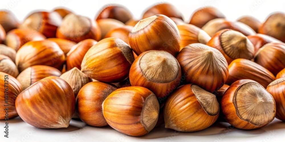 Fresh Hazelnuts on White Background - High-Quality Food Photography for Culinary Use Fresh Hazelnuts on White Background - High-Quality Food Photography for Culinary Use
