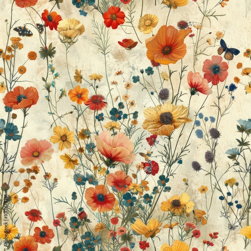 Flower background in painting style