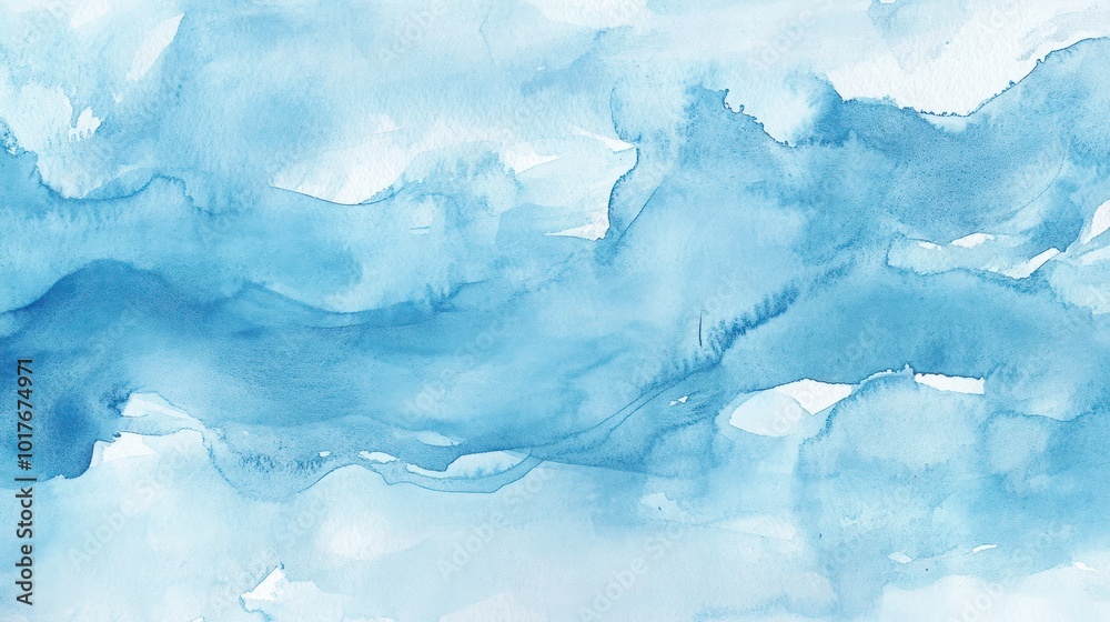 Obraz premium Light blue watercolor background: Soft and fluid watercolor washes of light blue, with gentle transitions and subtle texture, 