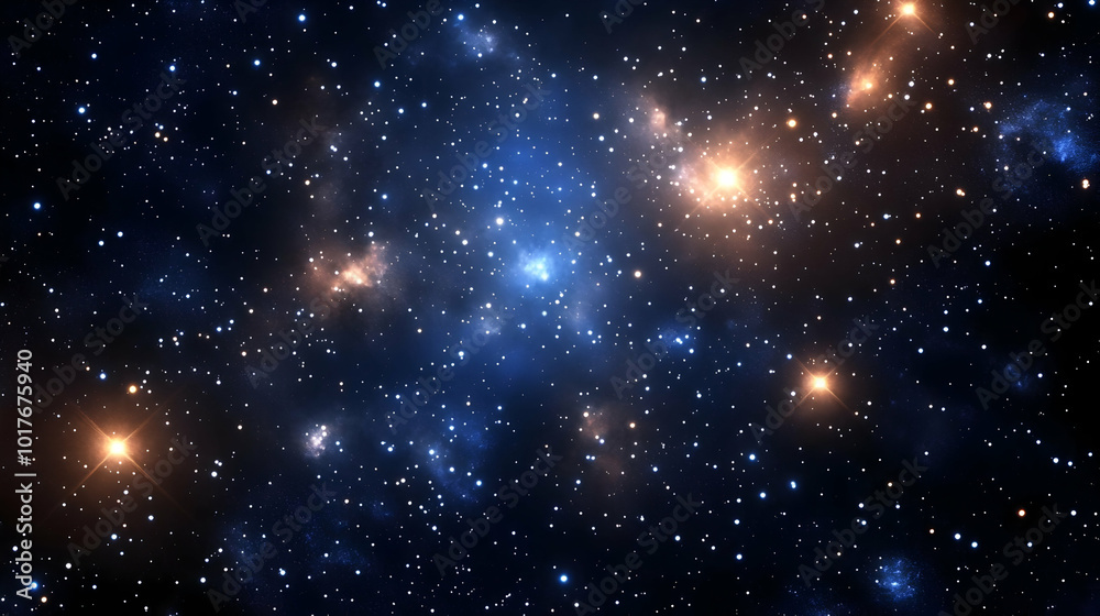 Fototapeta premium A Digital Illustration of a Cosmic Nebula with Stars and Galaxies