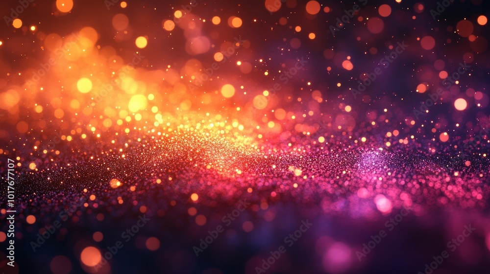 Glowing Abstract Particles In Orange And Purple Tones With Bokeh Effects Creating A Dreamlike Atmosphere Glowing Abstract Particles In Orange And Purple Tones With Bokeh Effects Creating A Dreamlike Atmosphere
