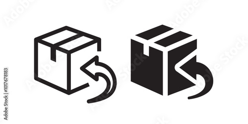 Product return icons on white background. Vector illustration.