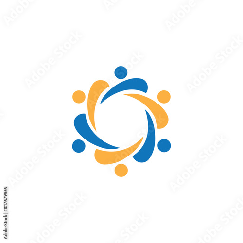 Community logo design simple concept Premium vector, team work logo vector, creative people community logo design.