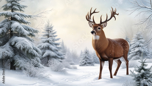 deer in snow