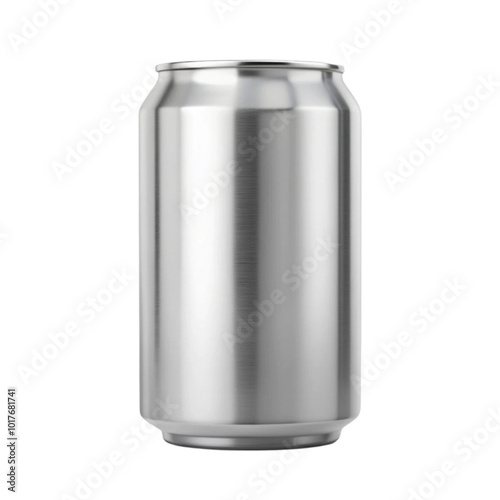 Drink can with ice cube mockup isolated on transparent background photo