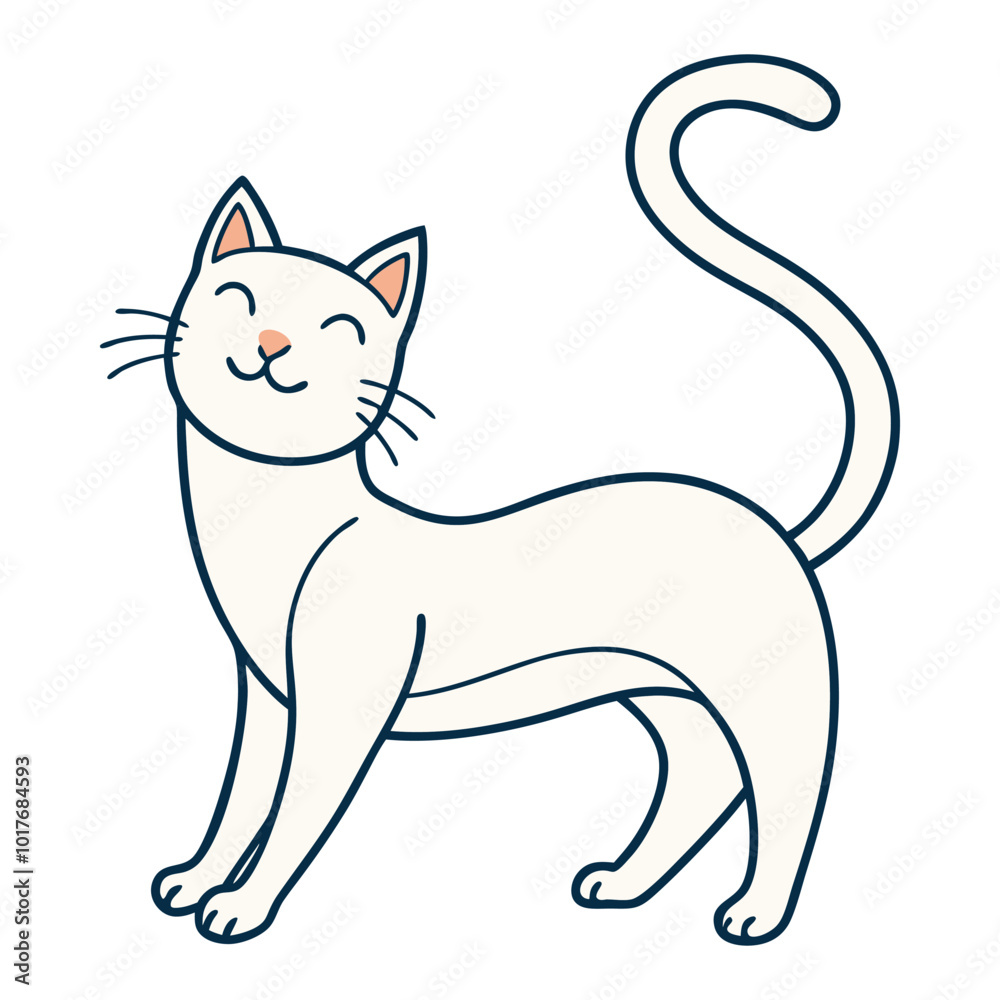 Obraz premium Line drawing of a cat