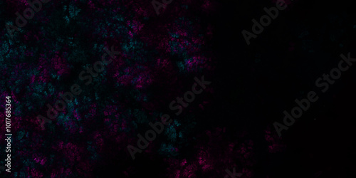 Dark concrete wall beautiful green and dark blue ocean background. Colorful Stained stony rusty wall background. Aquamarine and pink Abstract Glowing Space Stars. Vintage paper textured aquarelle