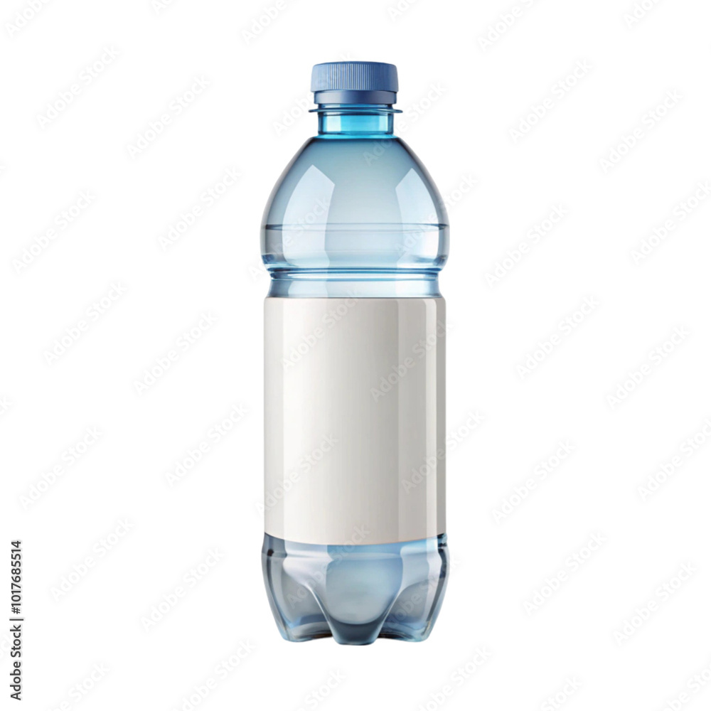 Water bottle with label mockup isolated on transparent background Water bottle with label mockup isolated on transparent background