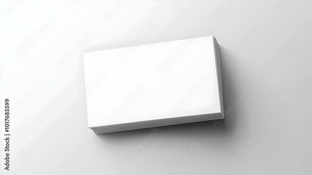 A Stack of Blank White Business Cards Mockup on a White Background A Stack of Blank White Business Cards Mockup on a White Background