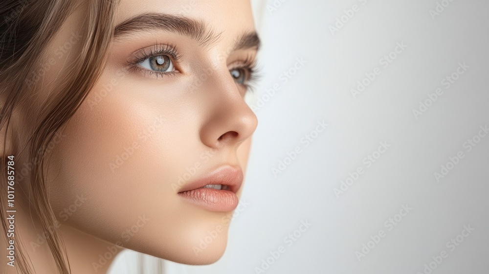 Fototapeta premium Rhinoplasty for women A popular facial surgery, especially among women looking for subtle changes in nose shape, making it a high-competition keyword.