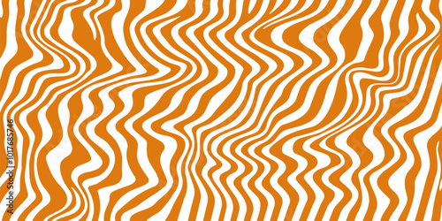 Wavy caramel pattern or swirl peanut background of zebra wave lines, abstract vector. Caramel wavy flow pattern background with geometric wavy lines of peanut butter or toffee sweet syrup