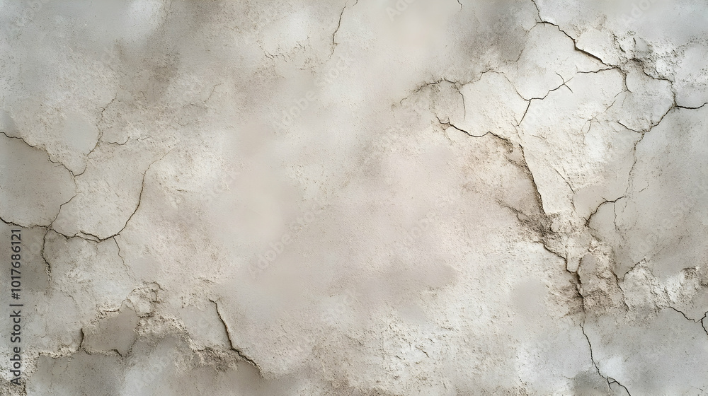 Obraz premium Cracked Concrete Wall Texture with Light Gray and Brown Tones