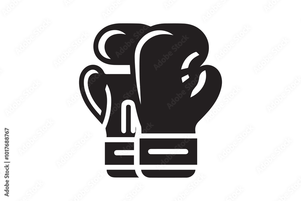 Boxing Gloves Set Silhouette Illustration Boxing Gloves Set Silhouette Illustration