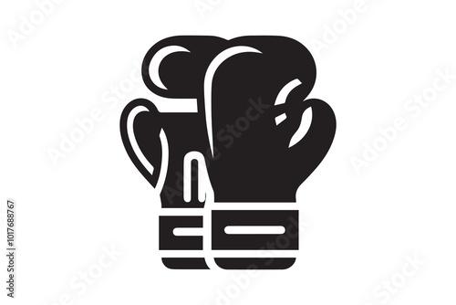 Boxing Gloves Set Silhouette Illustration