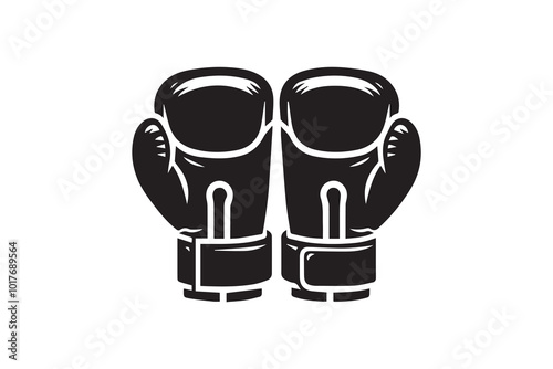Boxing Gloves Set Silhouette Illustration