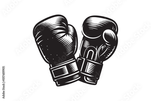 Boxing Gloves Set Silhouette Illustration