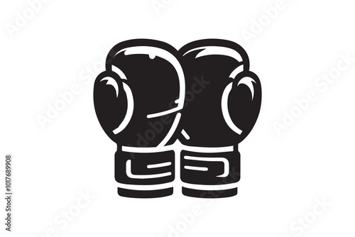 Boxing Gloves Set Silhouette Illustration