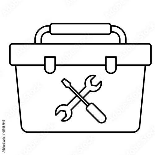 Toolbox icon, repairman, tool building, equipment