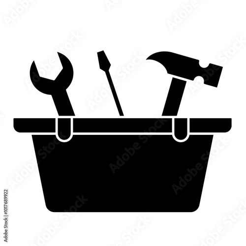 Toolbox icon, repairman, tool building, equipment