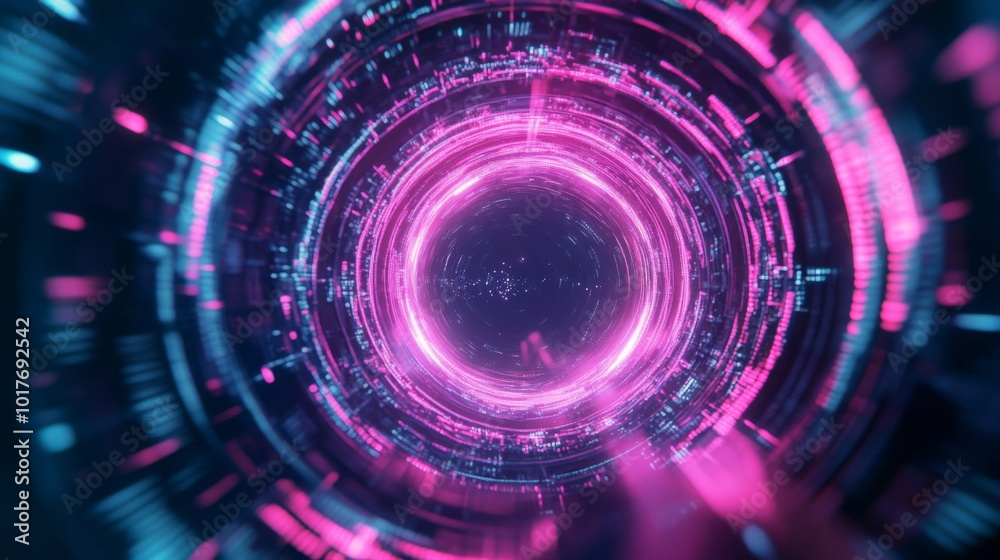 Abstract Pink and Blue Digital Tunnel Abstract Pink and Blue Digital Tunnel