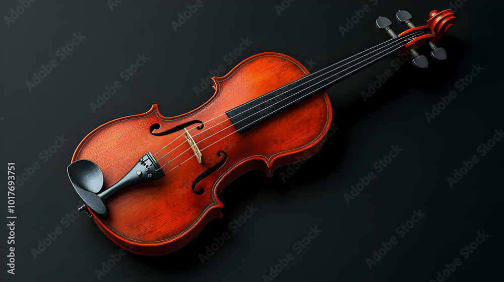 Fototapeta premium Violin on Black Background.