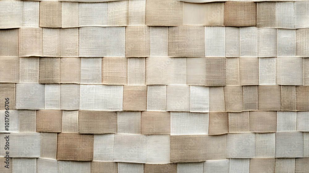 Interwoven Beige and White Fabric Stripes Create Abstract Pattern Interwoven Beige and White Fabric Stripes Create Abstract Pattern