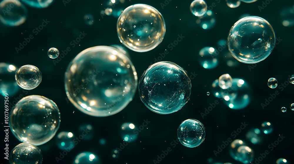 Abstract Bubbles on a Dark Background. Abstract Bubbles on a Dark Background.
