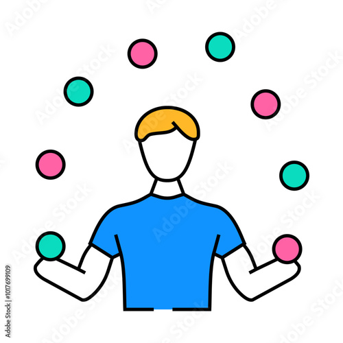 juggler carnival vintage show line icon vector. juggler carnival vintage show sign. isolated symbol illustration