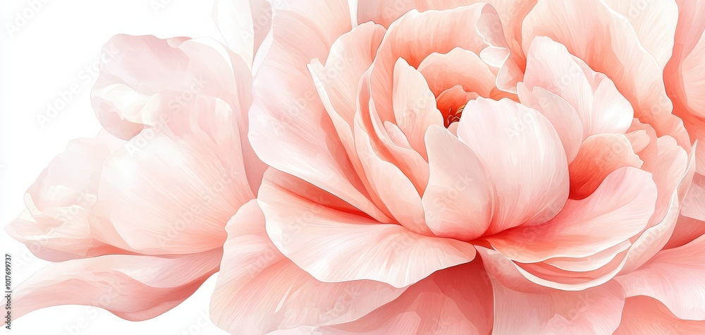 A beautiful close-up of soft pink peonies on a white background, showcasing delicate petals and vibrant colors. A beautiful close-up of soft pink peonies on a white background, showcasing delicate petals and vibrant colors.