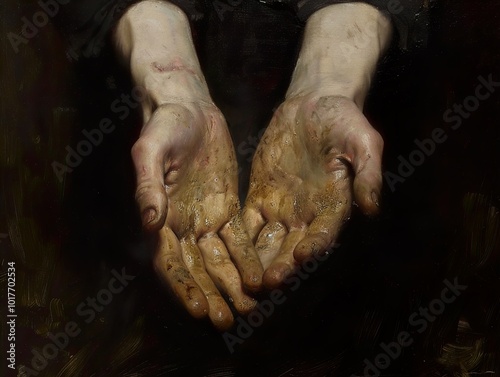 Close-Up of Dirty Hands: A Study in Human Labor