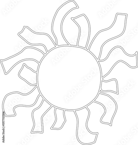 Hand drawn summer sun icon, sunshine